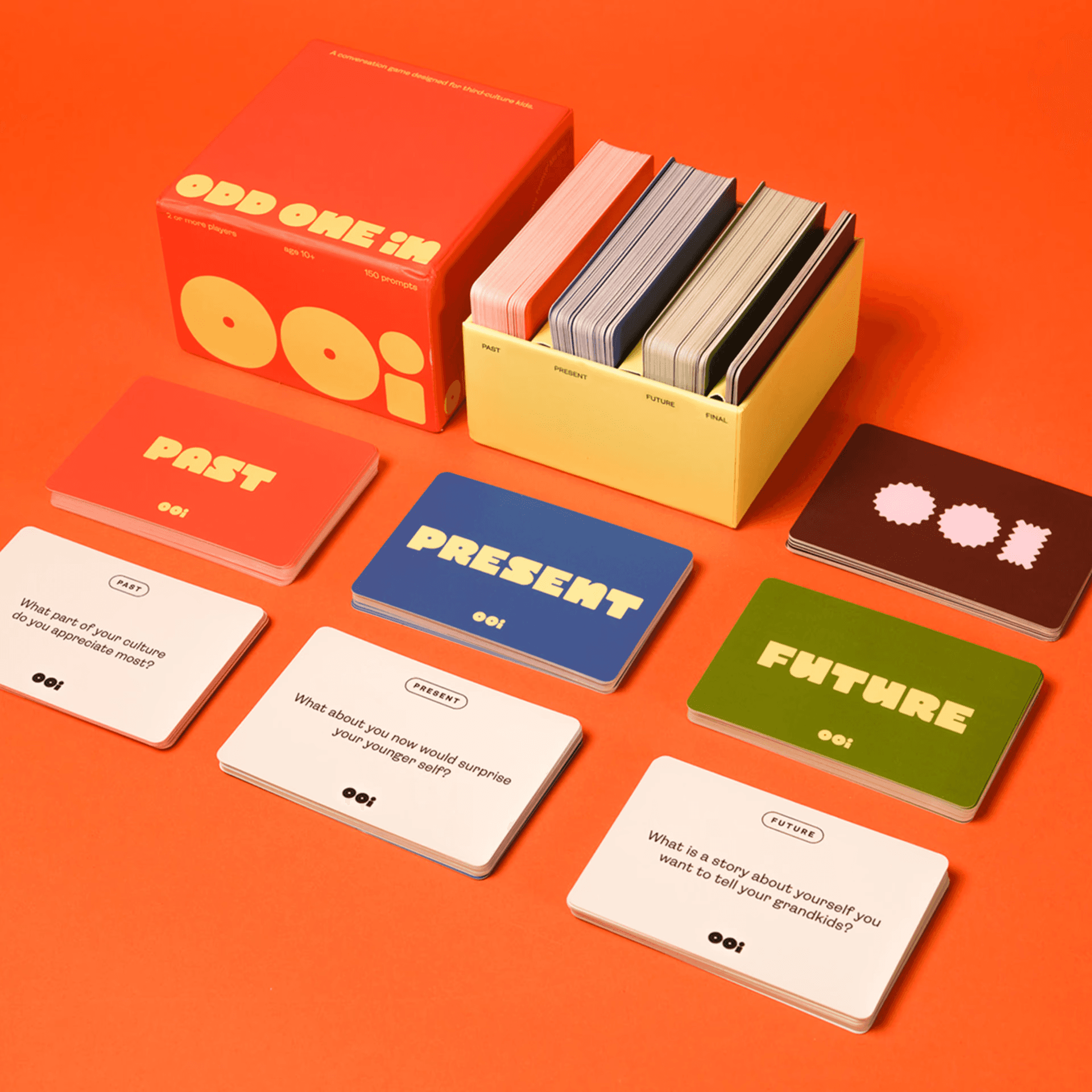 Odd One In conversation cards spread out