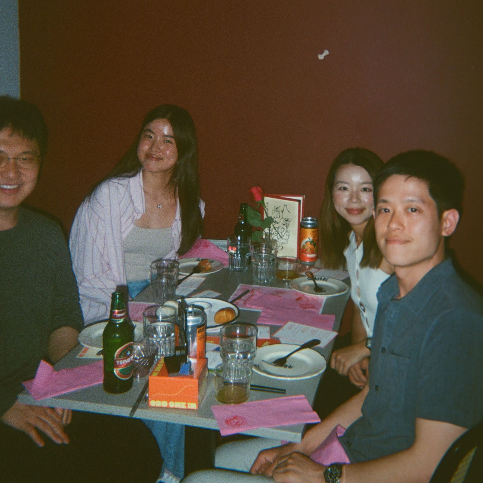 Supper club guests talking over dinner